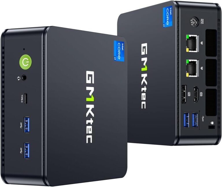 GMKtec Mini PC, K7 Plus thirteenth Intel Core i7-13620H (10C/16T, as much as 4.9GHz), 32GB DDR5 RAM (16GB*2)/1TB PCIe Gen4 SSD Mini Desktop Pc, i225V Twin LAN/USB-C/USB4.0/8K UHD/WiFi 6/BT5.2