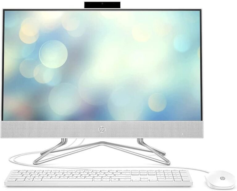 HP 24″ All-in-One Desktop, AMD Athlon Silver 3050U Processor, AMD Radeon Graphics, 8 GB RAM, 256 GB SSD, Home windows 11 Dwelling (24-dd0210, Snow white)