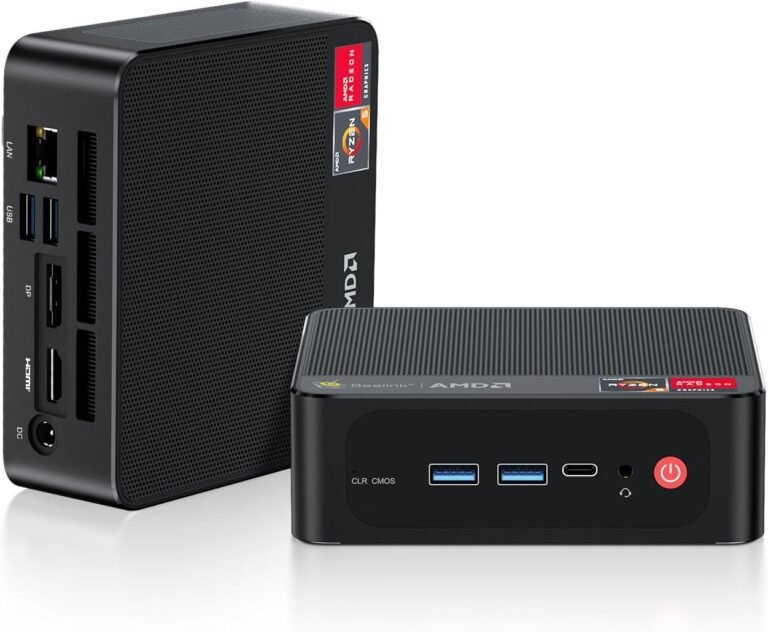 Beelink SER5 Professional Mini PC, AMD Ryzen 7 5800H (8C/16T, as much as 4.4GHz), 32GB DDR4 RAM 500GB PCle3.0 SSD, Mini Desktop Laptop Help 4K@60Hz Triple Show, WiFi6, BT5.2, DP+HDMI, Auto Energy On