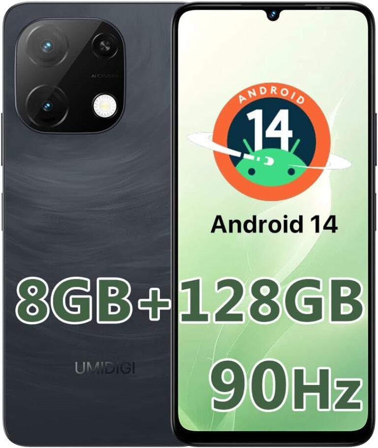 UMIDIGI G9T Cell Telephone, Android 14 Smartphone Unlocked, 6.75″ HD+ 90Hz Show, 5000mAh Battery, 18W Quick Charging, 8(4+4)+128GB/1TB TF, 13MP Digital camera, AI Face & Fingerprint Unlock, 4G Twin SIM, GPS