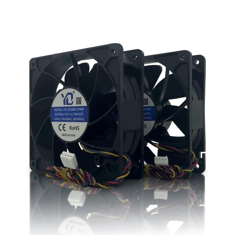 120mm Cooling Miner Fan Excessive Pace Twin Ball Bearing Bitcoin(BTC) Mining Machine Fan, Asic Antminer Alternative Fan for Bitmain S19, L7, S9, L3+, K7, KA3, Z15, D9, E9 Mining Rig, 4Pin – 2 Pack