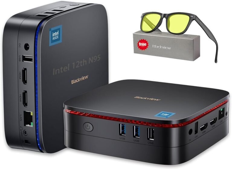 Blackview MP60 Upgraded Mini PC Intel twelfth N95(as much as 3.4GHz), Mini Desktop Pc 16GB RAM 1TB SSD, Win 11 Assist Twin 4K HDMI Show, Twin WiFi, BT4.2 for Enterprise, Residence, Workplace