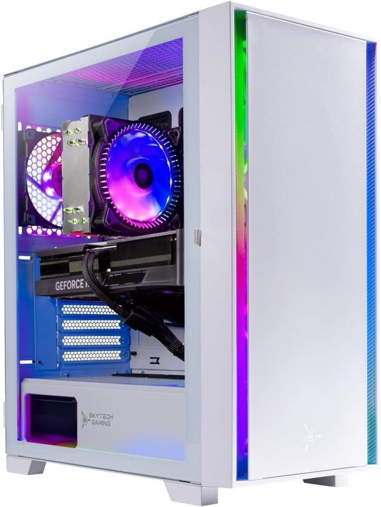 Skytech Gaming Shiva II Gaming PC Desktop – Intel Core i5 12400F 2.5 GHz, NVIDIA RTX 3060, 500GB NVME SSD, 16GB DDR4 RAM 3200, 650W Gold PSU, 11AC Wi-Fi, Home windows 11 House 64-bit,White
