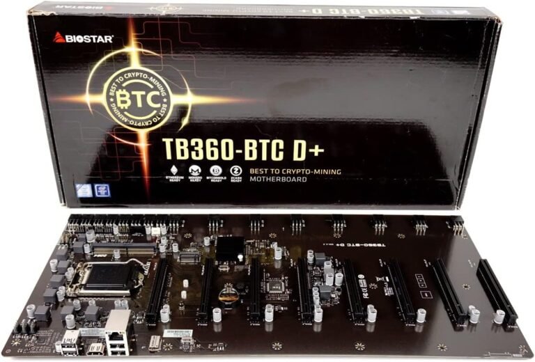 Biostar TB360-BTC D+ (Intel eighth and ninth Gen) LGA1151 SODIMM DDR4 8 GPU Help GPU Mining Motherboard. Requires CPU with IGFX and Server Energy Provide.