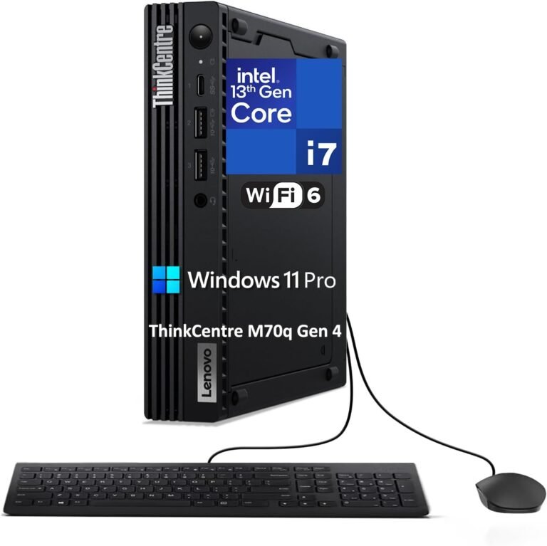 Lenovo ThinkCentre M70q Gen 4 MFF Tiny 1L Mini PC Enterprise Desktop Laptop, thirteenth Gen Intel 16-Core i7-13700T as much as 4.9GHz, 16GB DDR4 RAM, 512GB PCIe SSD, WiFi 6, RJ45, HDMI, Home windows 11 Professional Vent-HEA