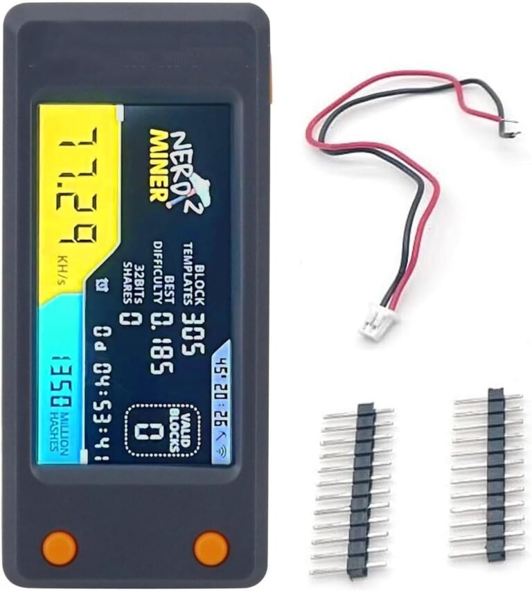 NerdMiner Bitcoins Miner 74KH/s 1.9Inches T-Show S3 Bitcoins Solo Lottery Miner Win 6.25 BTC with Low Energy Consumption Mini Lottery Units