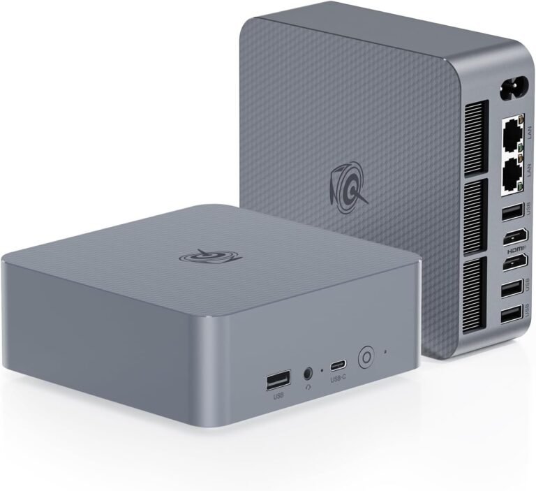 Beelink EQR6 Mini PC, AMD Ryzen 7 7735HS (8C/16T, As much as 4.75GHz), 24GB DDR5 RAM 1TB PCle 4.0 SSD, Mini Desktop Pc Assist 4K@60Hz/WiFi6/BT5.2/Twin LAN/Gaming PC
