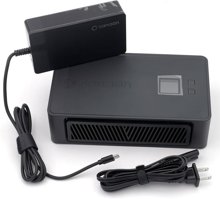 New Canaan Avalon Nano 3 BTC Miner – 4 TH/s 140W House Bitcoin ASIC Miner – Quiet with Canaan Unique Energy Provide – Helps Stake Pool & Solo Mining for House and Workplace Use(Black)