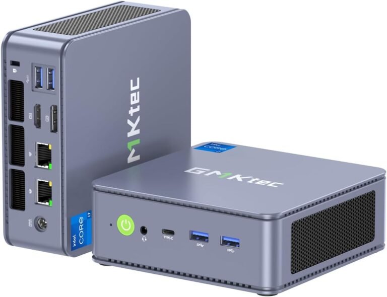 GMKtec Mini PC Intel i7-13620H (As much as 4.9GHz) Home windows 11 Professional 32GB DDR5+2TB PCIe4.0 SSD i225V Twin NIC Mini Desktop Computer systems/USB-C/USB4.0 K7 Plus Blue