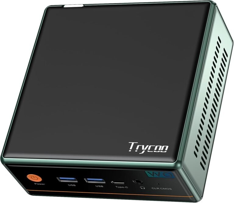 WO4 Mini PC, AMD Ryzen 5 5500U(4.0GHz) Processor, 16GB DDR4 RAM 512GB SSD, Help 4K@60Hz Triple Output/WiFi6/BT5.2/Twin RJ45/USB3.2 (R5 5500U 16GB RAM 512GB SSD)