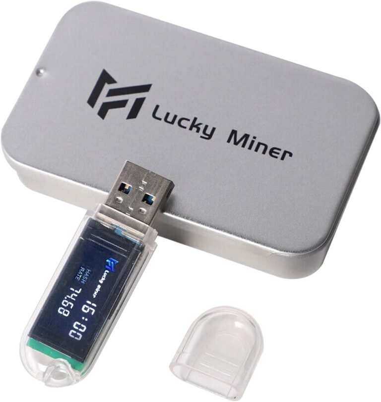 USB Bitcoins Miner Solo Miner LV03 Lottery Crypto Miner 2.4G WiFi 74KH 1W with Mini Show Mini Bitcoins Mining Machine（1PCS）