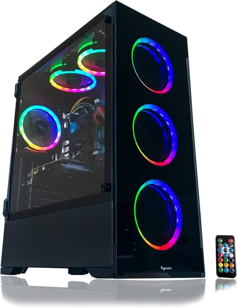 Alarco Gaming PC Desktop Laptop Intel 3.70GHz,16GB Ram,512 GB SSD,Home windows 11 professional,WiFi Prepared,Video Card RX 580 8GB, 6 RGB Followers with Distant