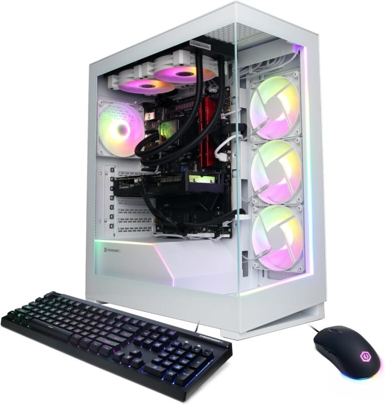 CyberPowerPC Gamer Supreme Liquid Cool Gaming PC, AMD Ryzen 7 9700X 3.8GHz, GeForce RTX 4060 Ti 16GB, 32GB DDR5, 2TB PCIe Gen4 SSD, WiFi Prepared & Home windows 11 House (SLCAI9500A)