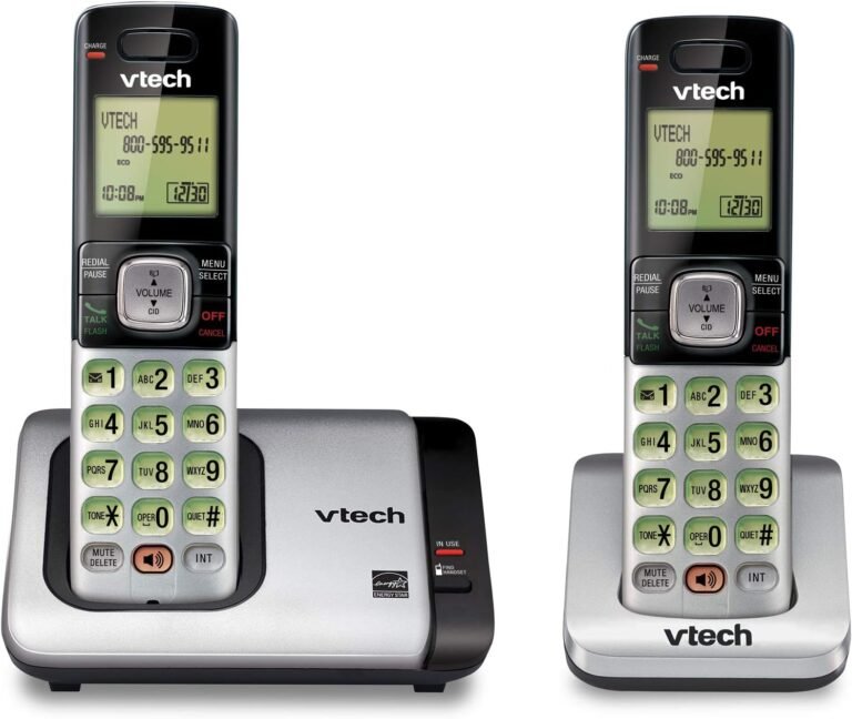 VTech CS6719-2 2-Handset Expandable Cordless Telephone with Caller ID/Name Ready, Handset Intercom & Backlit Show/Keypad, Silver