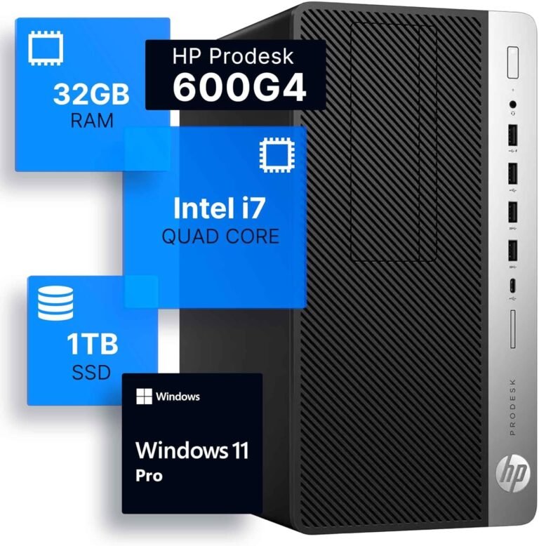 HP ProDesk 600G4 Tower Desktop Laptop | Intel i7-8700 (3.4) | 32GB DDR4 RAM | 1TB SSD Strong State | Wi-Fi 5G + Bluetooth | Home windows 11 Skilled | House or Workplace PC (Renewed)