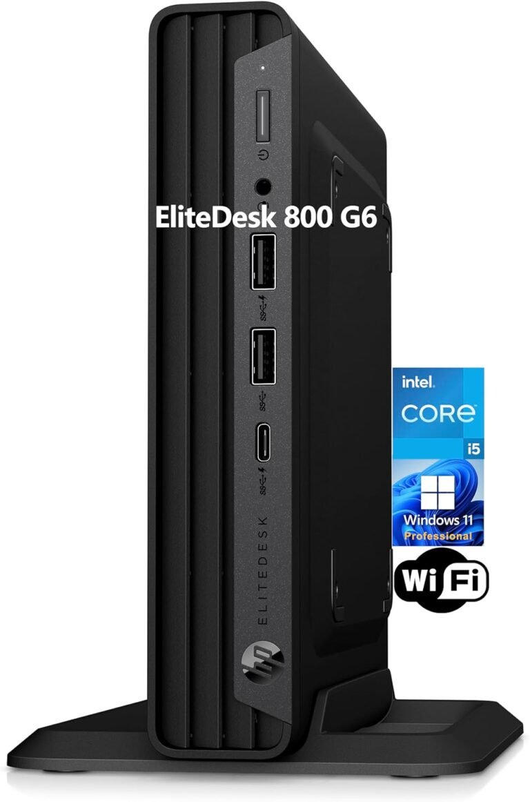 HP EliteDesk 800 G6 Enterprise Mini PC Desktop Pc, Intel Hexa-Core i5-10400 (Beat i7-8700), 16GB DDR4 RAM, 512GB PCIe SSD, WiFi, Bluetooth, Sort-C, Keyboard & Mouse, Home windows 11 Professional, Tilsiy Cable