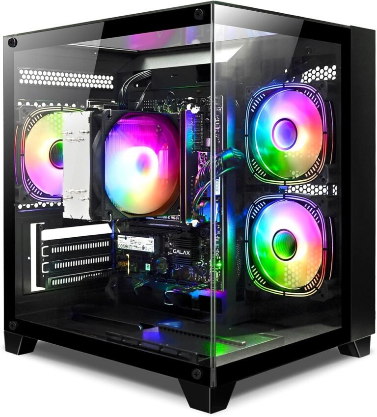 LXZ Desktop Laptop AMD Ryzen 7-5700G 8 core 3.9GHz, 16G DDR4 RAM, 1TB NVME SSD, Tower Laptop for Gaming, House and Workplace (Black)