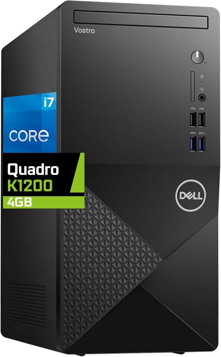 Dell Vostro 3910 Tower Pc, Intel i7-12700K, 32GB RAM, 1TB NVMe SSD, Nvidia Quadro K1200 4GB Graphics, Mini Show Port, HDMI, DVD-RW, In-built WiFi, BT, Home windows 11 Professional, Black Desktop
