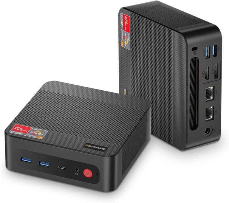 P4 Gentle Gaming Mini PC Ryzen 7 5700U 32GB RAM 1TB SSD Winodws 11 Professional Triple 4K 60HZ Shows Mini Computer systems, Help PS3 emulator Micro PC Twin HDMI+DP+Kind-C, WiFi 6E, BT5.2, Twin 2.5GbE Lan