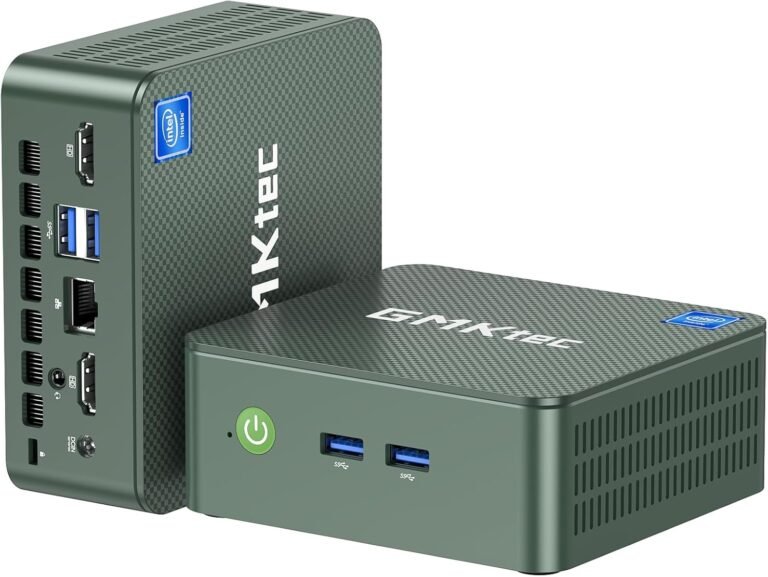 GMKtec Mini PC N100, Preinstalled Home windows 11 Professional (3.4GHz), 16GB DDR4 RAM 1TB PCIe M.2 SSD, Desktop Pc 4K Twin HDMI Show/4x USB3.2/WiFi 6/BT5.2/RJ45 Ethernet G3 Inexperienced