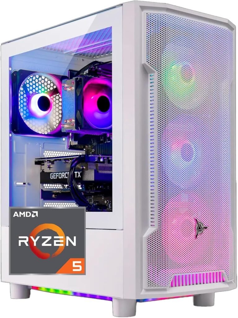 Skytech Archangel Gaming PC Desktop, Ryzen 5 5500 3.6 GHz (4.2GHz Turbo Increase), NVIDIA RTX 3050 (6GB) 6GB GDDR6, 1TB SSD, 16GB DDR4 RAM 3200, 650W Gold PSU, Wi-Fi, Win 11 Dwelling