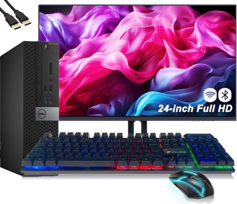 Dell OptiPlex 5040 SFF Desktop Laptop PC Bundle Setup with New 23.8″ FHD Monitor Inter Core i5-6600 3.3GHz 4-Cores 8GB 256GB SSD, Keyboard & Mouse, Wi-Fi, Bluetooth, Home windows 10 Professional (Renewed)