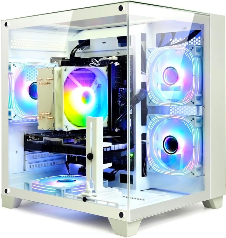 Gaming PC Desktop Intel twelfth I5-12400F, 6 core 2.5GHz Desktop Laptop, NVIDIA GeForce RTX3050, 32G DDR4 RAM, 1TB NVME SSD, Prebuilt Tower Laptop for Gaming, House and Workplace (White)