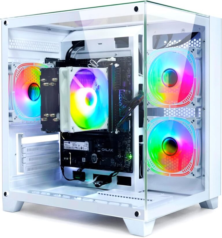 LXZ Desktop Pc AMD Ryzen 7-5700G 8 core 3.9GHz, 16G DDR4 RAM, 1TB NVME SSD,Tower Pc for Gaming, Residence and Workplace (White)