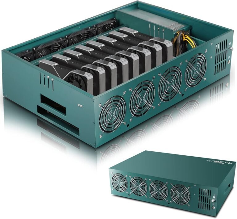 8GPU Mining Rig Full Crypto Miner with Windows10,Together with 8GPU Mining Motherboard 2000W Energy Provide,CPU,SSD,4G RAM, 8 GPU Mining Case for ETC/LTC/XHV/Monero/Ravencoin(With out GPU)