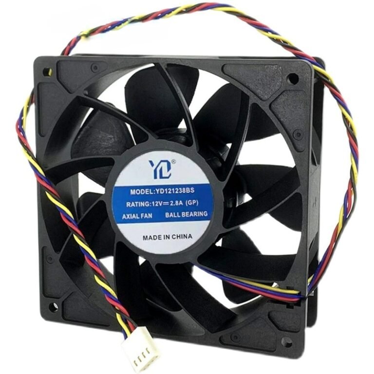 120mm Cooling Miner Fan Excessive Velocity Crypto Mining Fan, ASIC Antminer Alternative Fan for Bitmain S19, L7, S9, L3+, D7, KA3, Z15, D9, E9 Mining Rig, 4Pin – Single Fan
