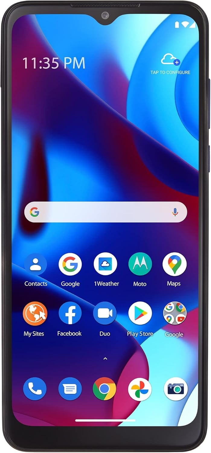 TracFone | Motorola Moto g Pure | Locked | 32GB | 4000 mAh Battery | 13 MP Twin Digicam System | 6.5″ Max Imaginative and prescient HD+ Show | Blue