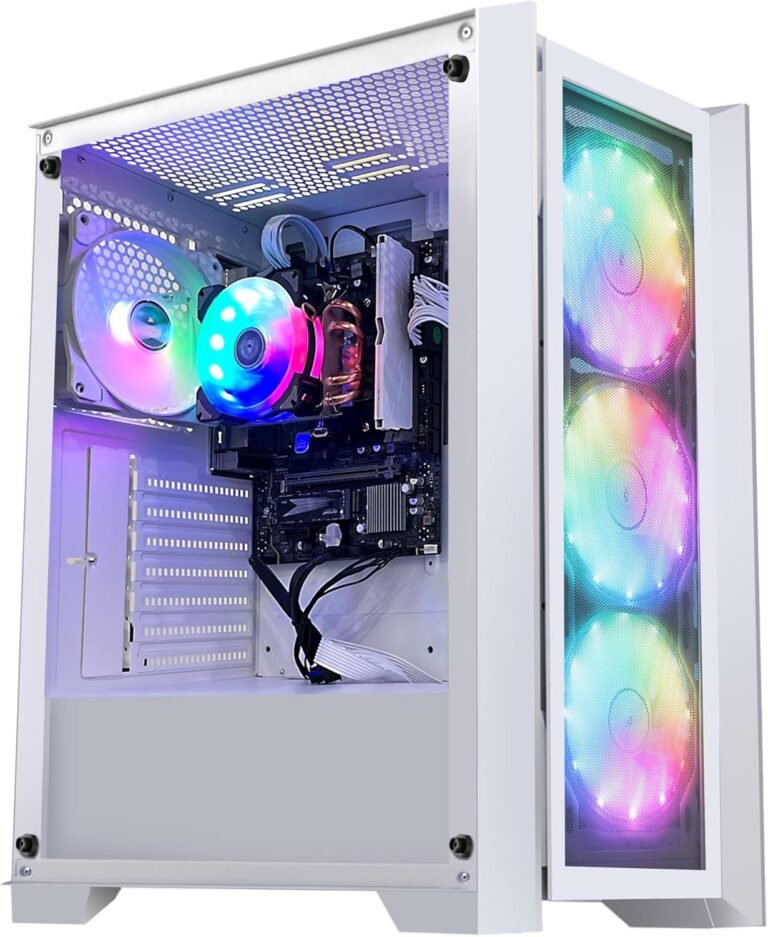 Apollo Gaming Desktop – AMD Ryzen 5 5600G 6 core 3.9GHz – 16GB DDR4 3200MHz – 1TB M.2 NVMe SSD- WiFi -RGB Followers – Home windows 11 Professional Desktop Laptop (White)