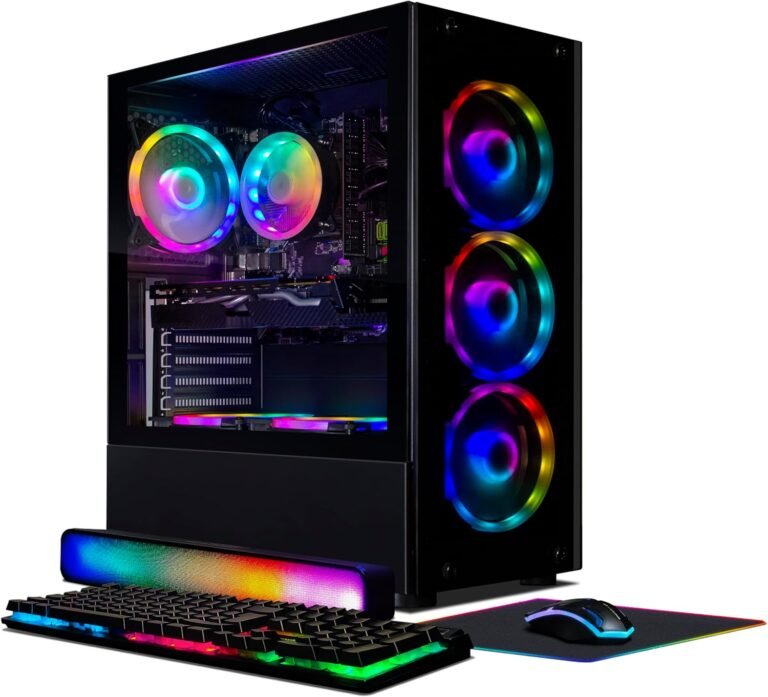STGAubron Gaming PC Laptop Desktop, Radeon RX 5700 8G, Intel Core i7 3.4G as much as 3.9G, 16G RAM, 512G SSD, 600M WiFi, BT 5.0, RGB Fan x 4, RGB Mouse Pad, RGB BT Sound Bar, Home windows 10 Residence