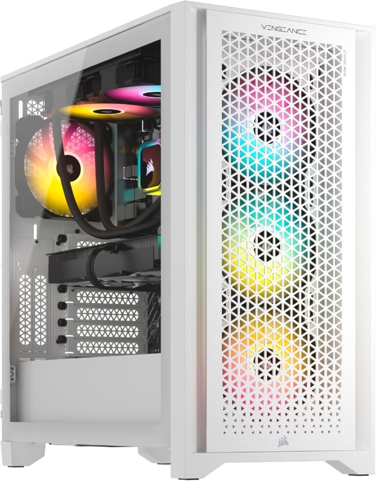 Corsair Vengeance i7500 Sequence Gaming PC – Liquid Cooled Intel Core i7 14700KF CPU – NVIDIA GeForce RTX 4080 Tremendous GPU – 32GB Vengeance RGB DDR5 Reminiscence – 2TB M.2 SSD – White