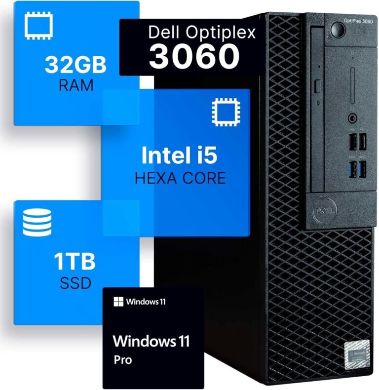 Dell Optiplex 3060 Desktop Pc | Intel i5-8500 (3.2) | 32GB DDR4 RAM | 1TB SSD Strong State | Home windows 11 Skilled | Dwelling or Workplace PC (Renewed)