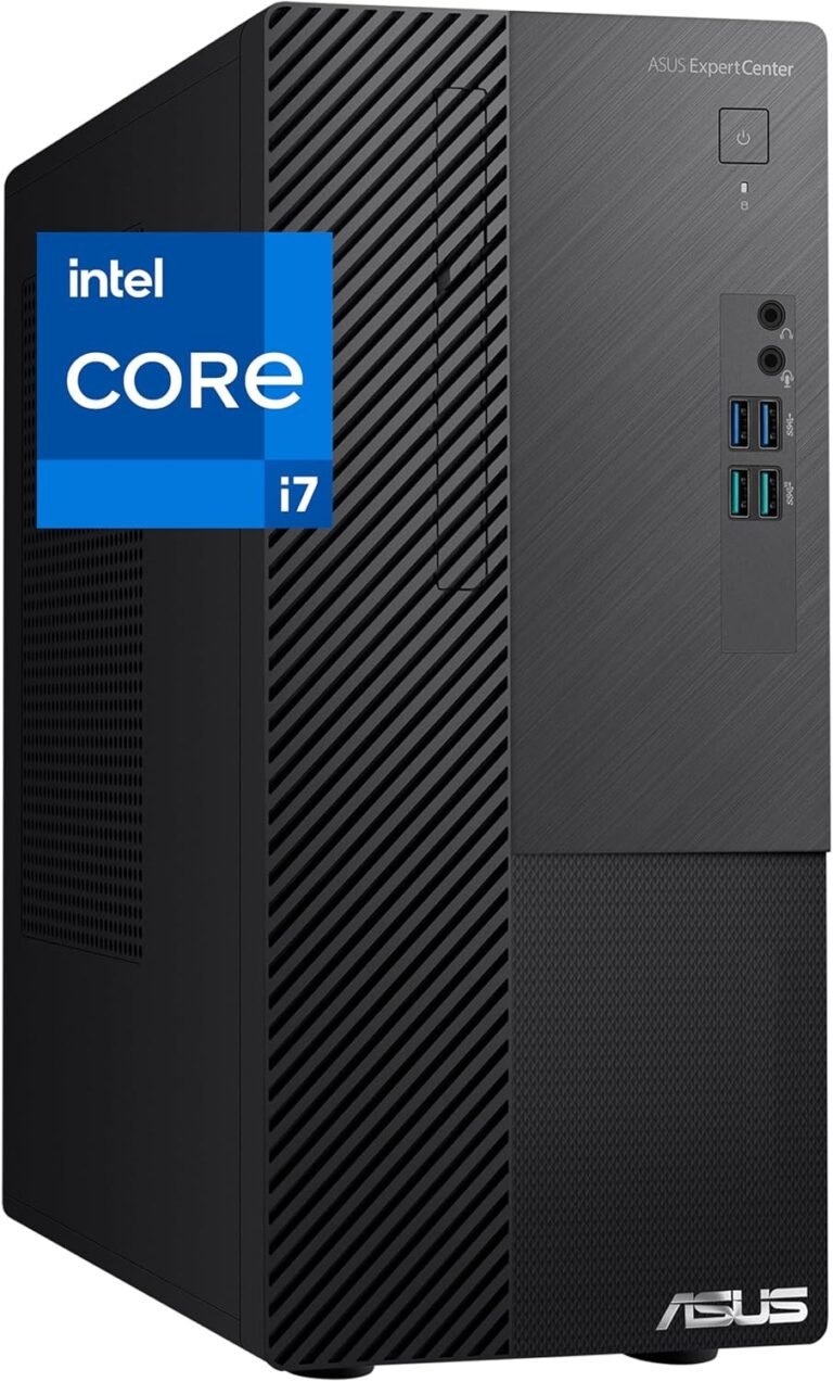ASUS ExpertCenter D5 Tower Pc, Intel i7-12700K, 64GB RAM, 2TB NVMe SSD, 2-Monitor Help, HDMI, VGA, Home windows 11 Professional, Black Desktop