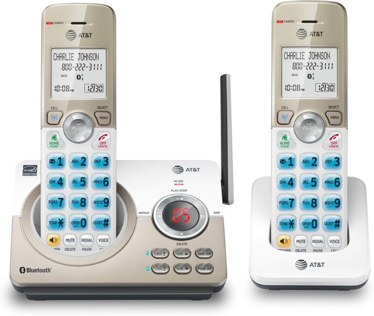 AT&T DL72219 DECT 6.0 2-Handset Cordless Telephone for Residence with Connect with Cell, Name Blocking, 1.8″ Backlit Display screen, Massive Buttons, intercom, and Unsurpassed Vary