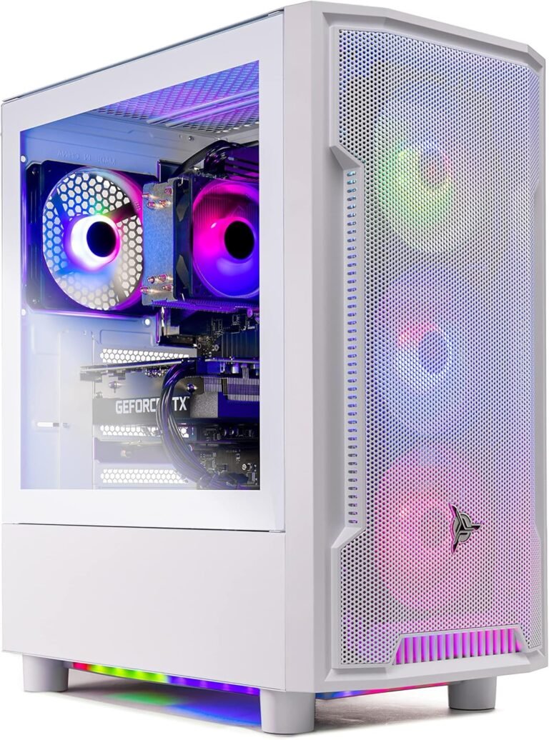 Skytech Gaming Archangel Gaming PC Desktop – AMD Ryzen 5 7600X 4.7 GHz, NVIDIA RTX 4060 Ti, 1TB NVME SSD, 32GB DDR5 RAM RGB, 600W Gold PSU, 11AC Wi-Fi, Home windows 11 Residence 64-bit,White