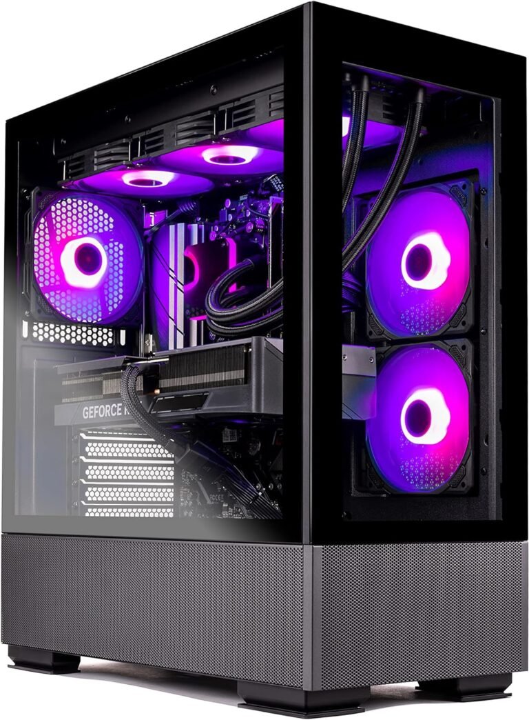 Skytech Gaming Azure Gaming PC Desktop – AMD Ryzen 7 7700X 4.5 GHz, NVIDIA RTX 4070, 1TB NVME SSD, 32GB DDR5 RAM RGB, 650W Gold PSU, 360mm AIO, 11AC Wi-Fi, Home windows 11 Dwelling 64-bit,Black