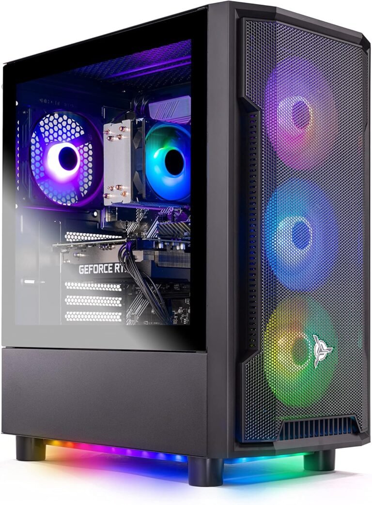 Skytech Gaming Shadow Gaming PC Desktop – AMD Ryzen 5 3600 3.6 GHz, NVIDIA RTX 3060, 1TB NVME SSD, 16GB DDR4 RAM 3200, 600W Gold PSU, 11AC Wi-Fi, Home windows 11 Residence 64-bit,Black