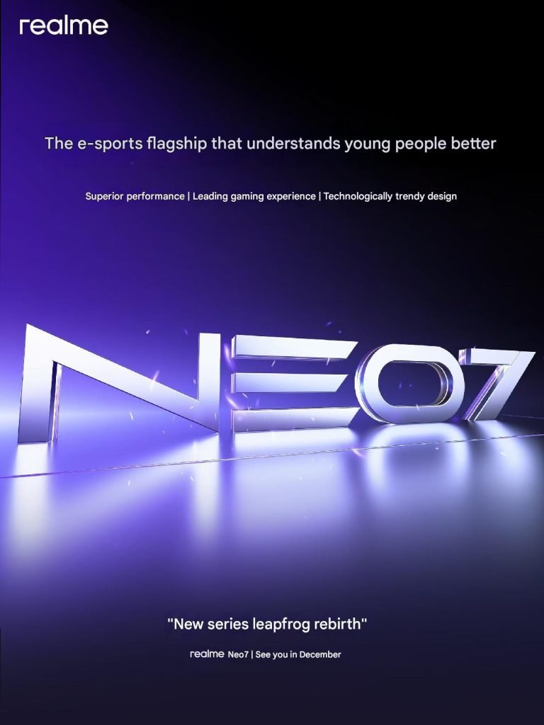 Realme Neo7 coming in December, might use 7000mAh battery.