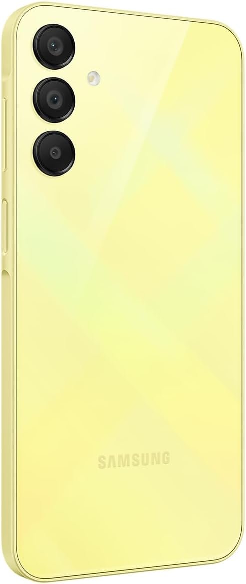 SAMSUNG Galaxy A15 (SM-155M/DSN), 128GB 6GB RAM, Twin SIM, Manufacturing facility Unlocked GSM, Worldwide Model (Ring Grip Case Bundle) (Yellow)
