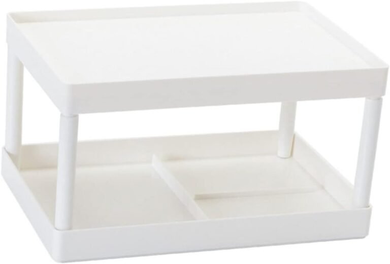 TEHAUX 1 Over Desk for Dorm Storage Bins Double Desktop Storage Rack Cubical Sundries Show Shelf Monitor Stand with Storage Organizer Dish Rack Drawers Desk Organizer for Dorm