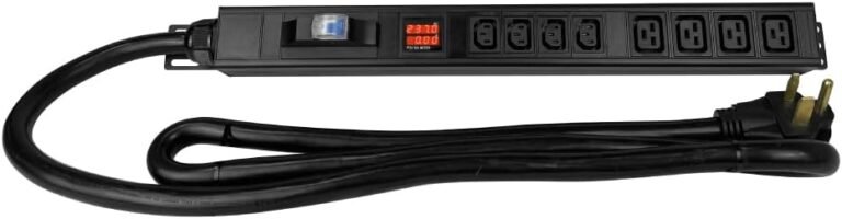 Metered-Breaker-Surge Safety PDU, 240V, L6-50P, 50A, 12000W, 4 C13 & 4 C19 Retailers, Rack Mount