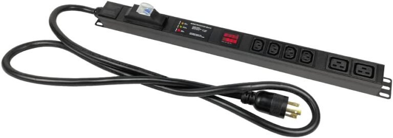 Metered-Breaker-Surge Safety PDU, 240V, L6-30P, 30A, 7200watts, (4) C13 & (2) C19 Retailers, Crypto Mining PDU, Knowledge Centre PDU, ASIC/RIGS PDU