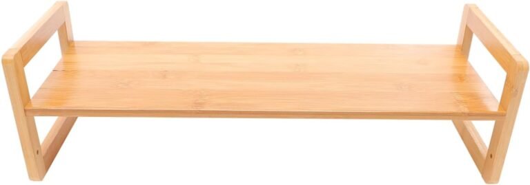 CRAFTHROU Laptop Heightened Shelf Laptop Display screen Riser Laptop computer Desk Stand Desktop Monitor Stand Laptop Stands Comuter Screens Monitor Storage Stand Laptop Show Laptop computer Stand Wood