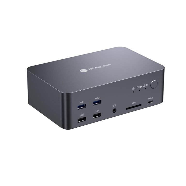 8K@60Hz DisplayPort KVM Swap Docking Station for two PCs & 3 Displays – 4K165Hz, Distant Button/Hotkey Switching, 1G Ethernet for two Computer systems, Desktop Docking Station Triple Monitor with 3 USB 3.0