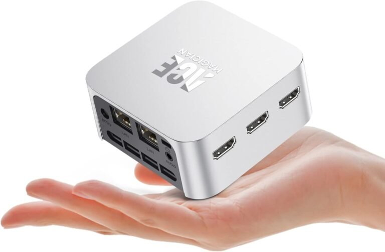 ACEMAGICIAN Mini PC, twelfth Alder Lake N95 12GB LPDDR5 256GB M.2 SSD Mini Desktop Computer systems, Micro Computer with 3 HDMI Assist 4K UHD, Twin Gigabit Ethernet, 2.4G/5G WiFi/BT4.2