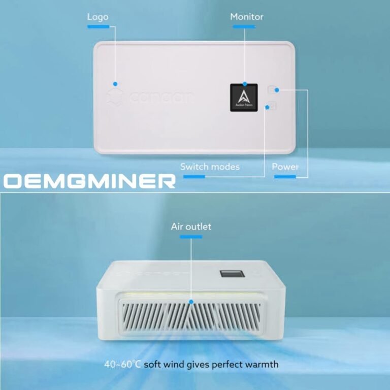 New Canaan Avalon Nano 3 BTC Miner – 4 TH/s 140W Bitcoin ASIC Miner – Quiet with Canaan Authentic Energy Provide – Helps Solo Mining & Stake Pool for Workplace and House Use (Blue)