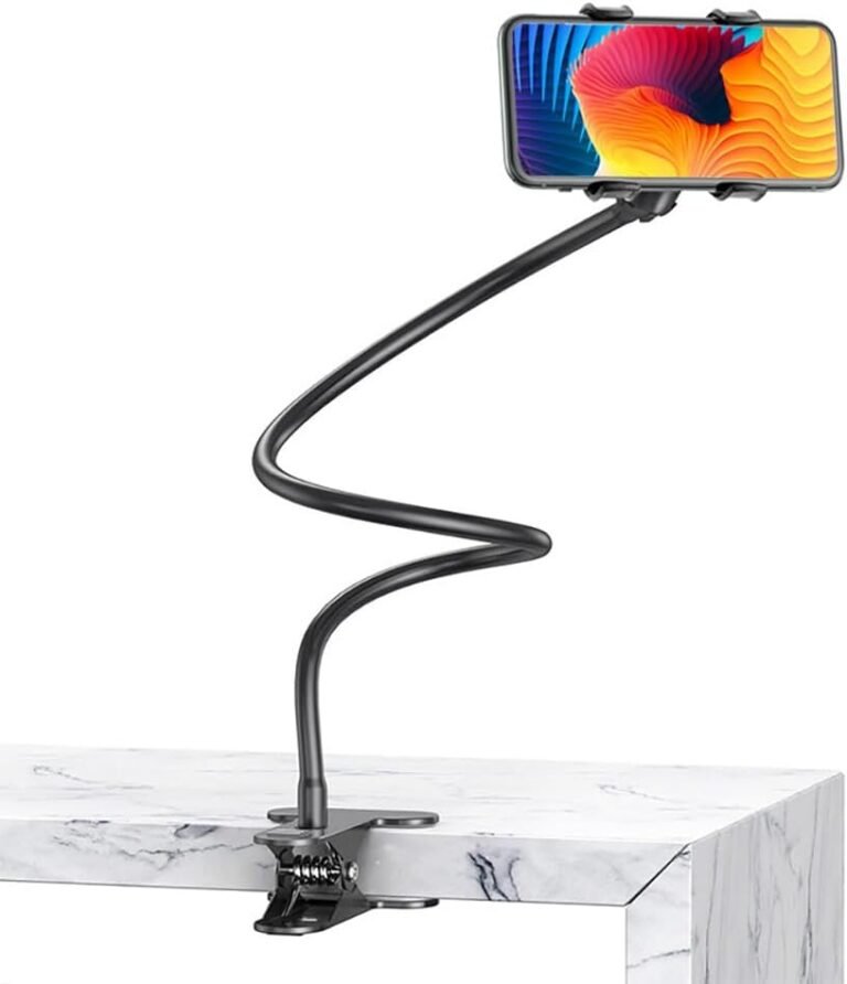 Cell Cellphone Holder，Gooseneck Cellphone Holder for Mattress – Lengthy Cellphone Holder Mounted to a Desk and Chair with a Cellphone Holder Clip，Common 360 Versatile Cellphone Stand Lazy Bracket, Used for Desk headboard